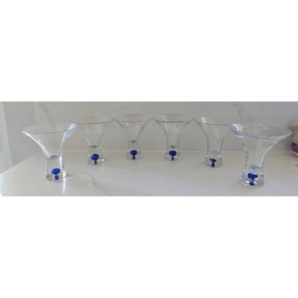 Ciroc Vodka Stemless Martini Glasses Set of 6 Blue Barware
*Read Description*